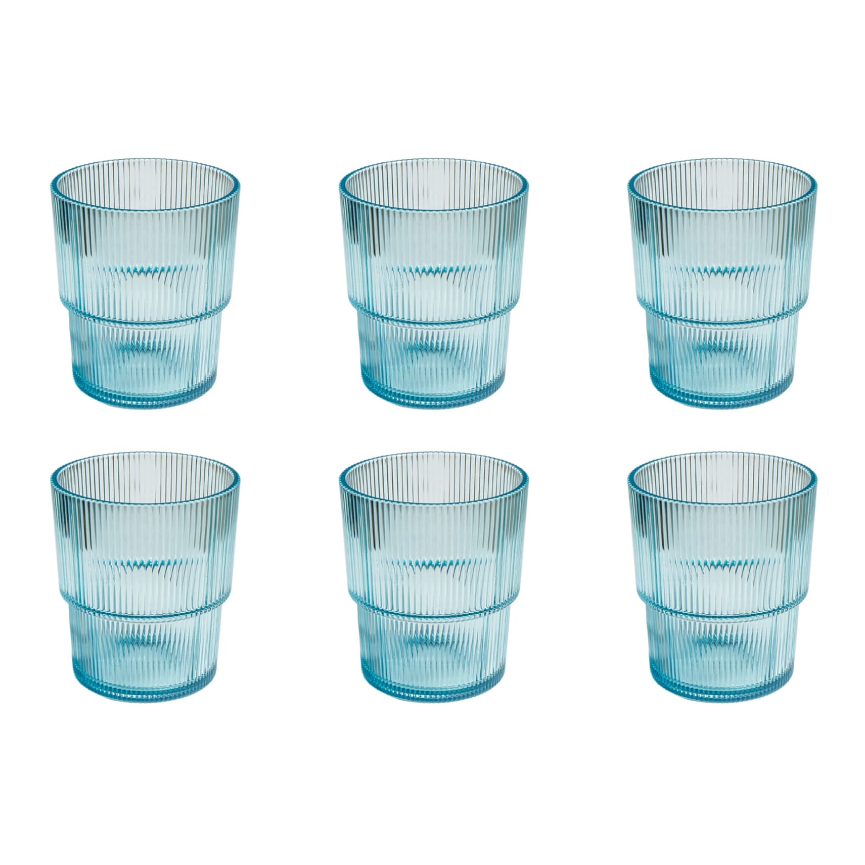 Abode Homewares Fine Ribbed Acrylic Drinking Glass - Set of 6