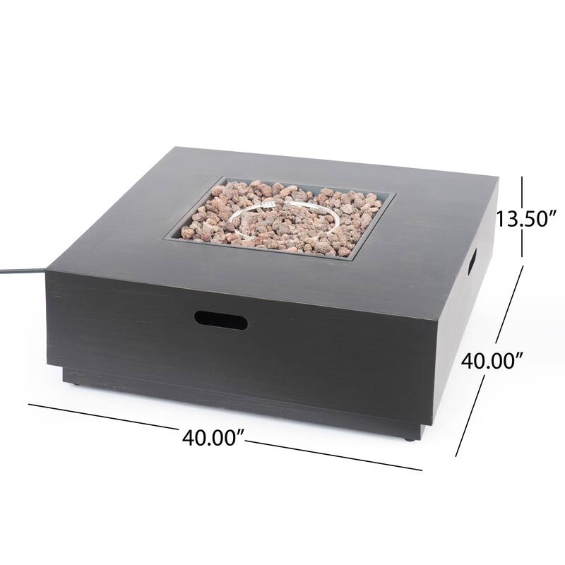 Wellington Outdoor 50,000 BTU Square Fire Pit (No Tank Holder) by Christopher Knight Home