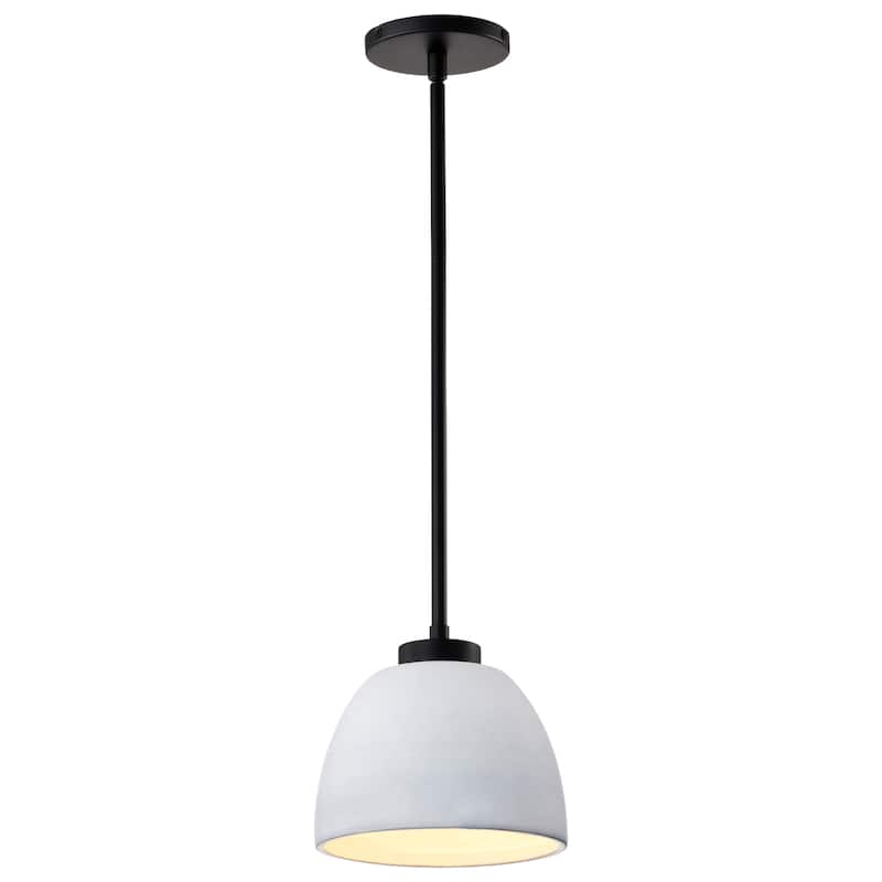 Collins 8 Inch Mini Pendant with White Ceramic - Matte Black