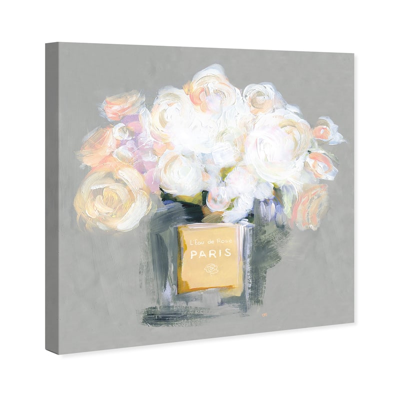 Wynwood Studio Canvas Fashion and Glam Rose Paris White and Cream White Modern & Contemporary Wall Art Canvas Print