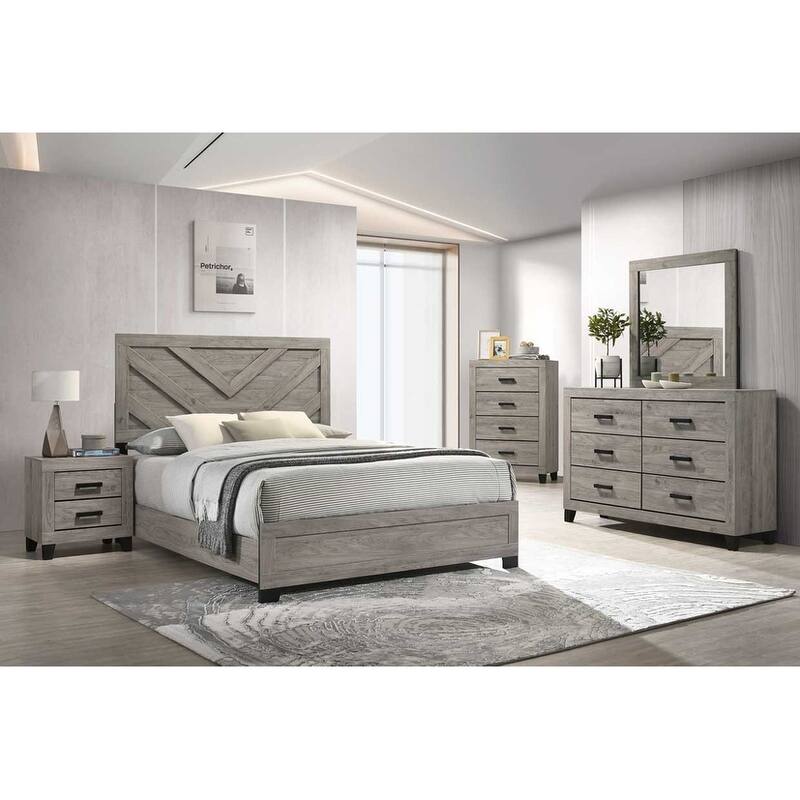 Napa Light Grey Wood Slim Profile 2 Drawer Nightstand