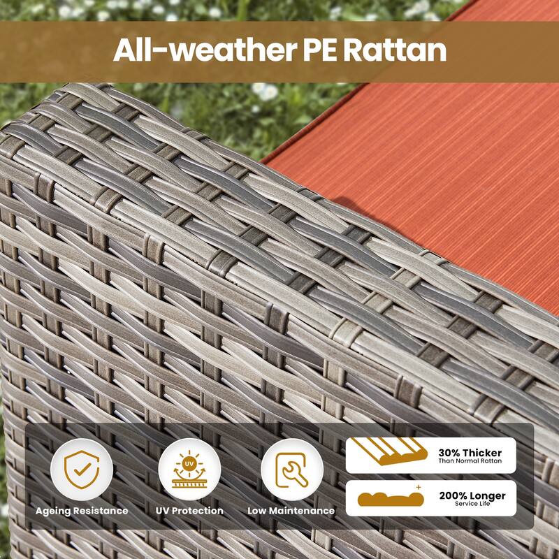 XIZZI Outdoor Wicker Patio Furniture Conversation Set