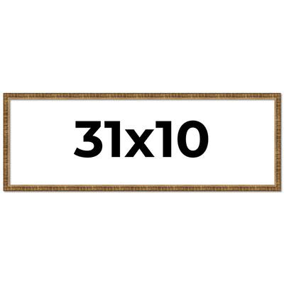 31x10 Frame Gold Solid Wood Picture Frame - Complete Modern Photo