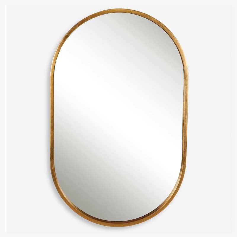 Antique Oval Wall Mirror - 32" - Gold