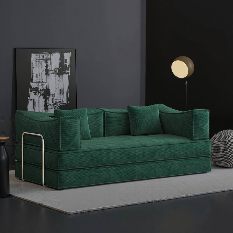 78.7" Foam 3-Seater Sleeper Sofa, With Armrests, Cozy and Functional