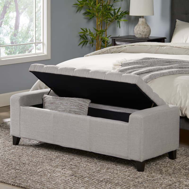 Hikaru Fabric Storage Ottoman by Christopher Knight Home