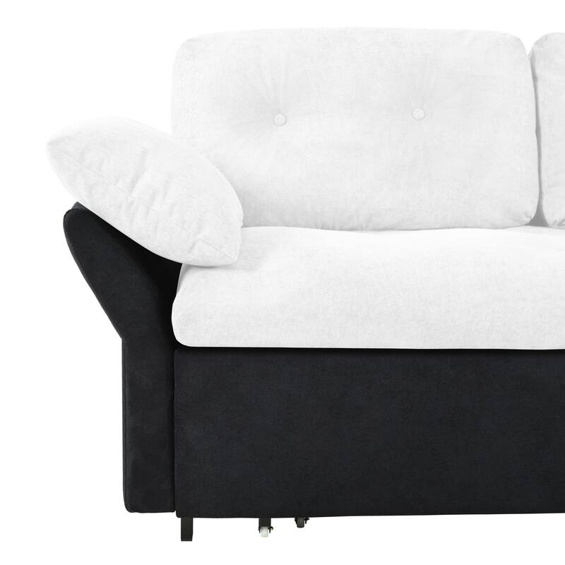 74.01" Chenille 3-in-1 Convertible Sleeper Sofa Bed with Storage
