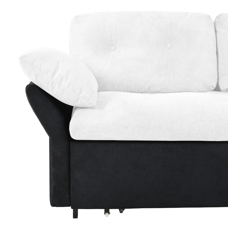 Queen Convertible Pull Out Sofa Bed, Sleeper Sofa Couch with Thicked Cushions, Loveseat Sofa with Side Storage