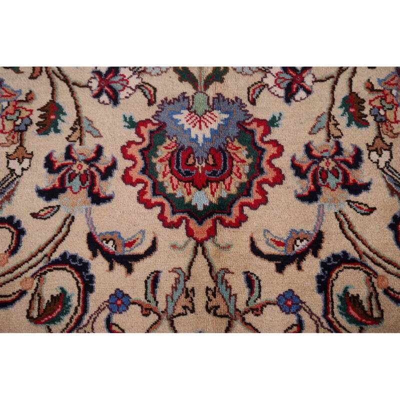 Signed Sarouk Vintage Persian Area Rug Handmade Wool Carpet - 9'10" x 12'6"