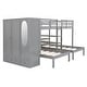preview thumbnail 9 of 34, Minimalist Design Full-Over-Twin-Twin Bunk Bed with 3 drawers,Shelves, Wardrobe and Mirror,Store Books,Display Decorations