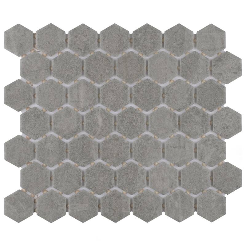 Merola Tile Liverpool Hex Light Grey 10" x 11-3/8" Ceramic Floor and Wall Tile