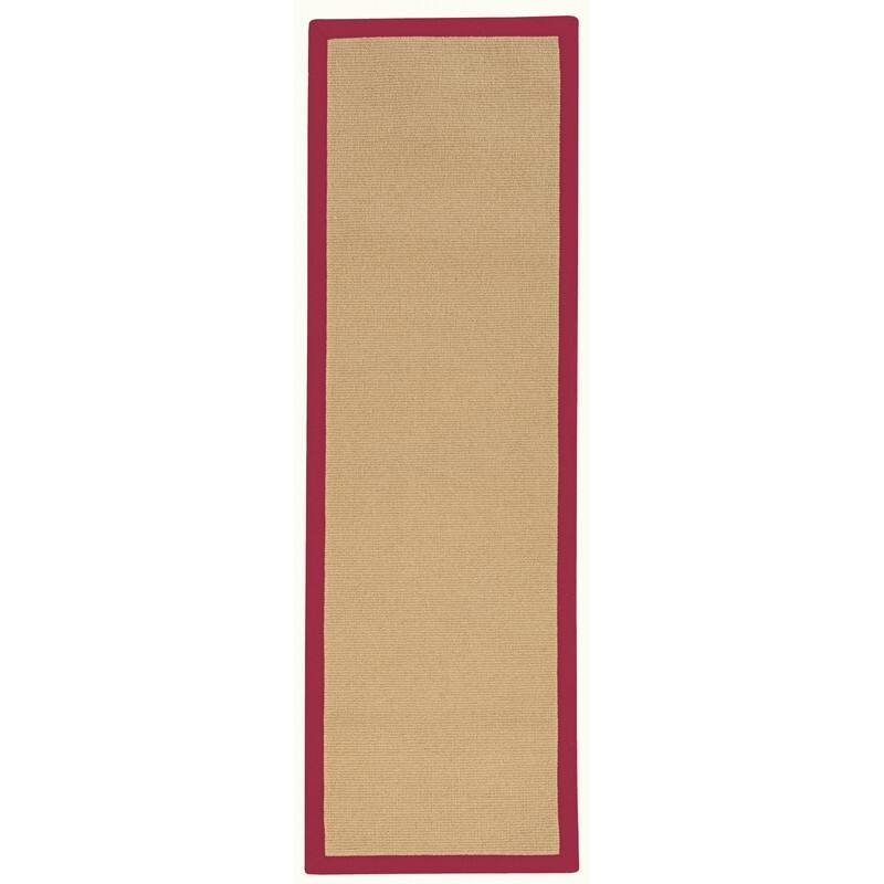Linon Athena Sisal Hand Finished Classic Rug - 2'6'' X 12' - Red