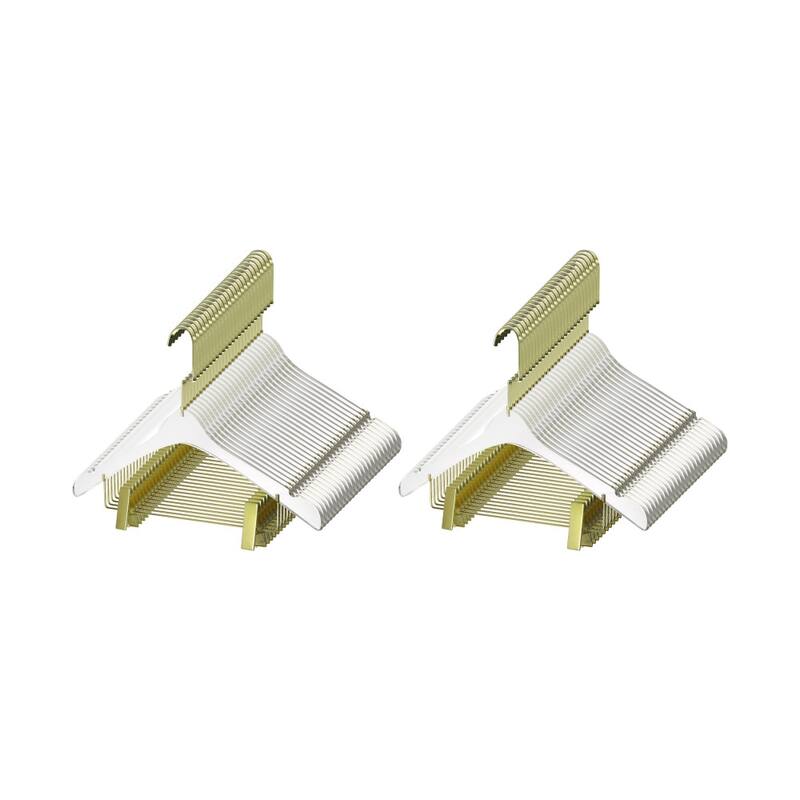 YBM Home Quality Acrylic Clear Hangers with Clips, Men - Pack of 50 - Gold w/ Flat Hook