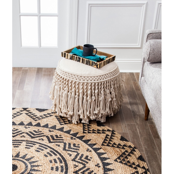 Macrame ottoman shop