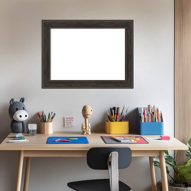 Amanti Art Shipwreck Black Narrow Framed Dry Erase Magnetic Board