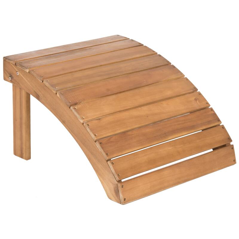 SAFAVIEH Outdoor Sigurasta Acacia Wood Adirondack Ottoman - 20W x 13D x 21H