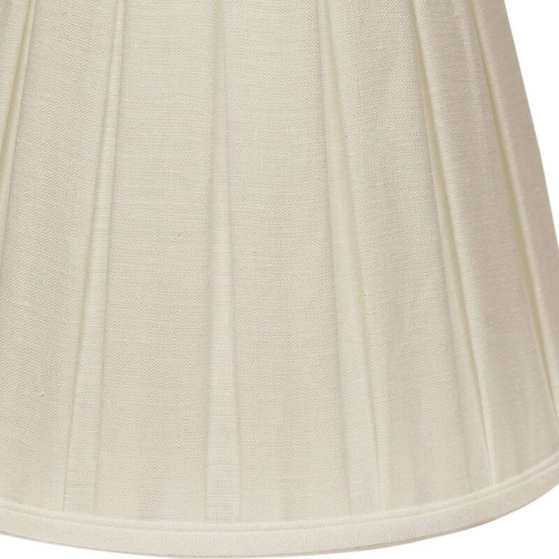 HomeRoots 12" White Slanted Linen Lampshade with Box Pleat - 12