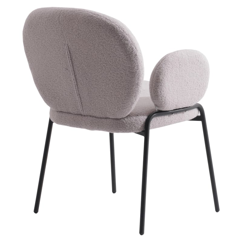 Celestial Boucle Upholstered Iron Dining Chairs by LeisureMod