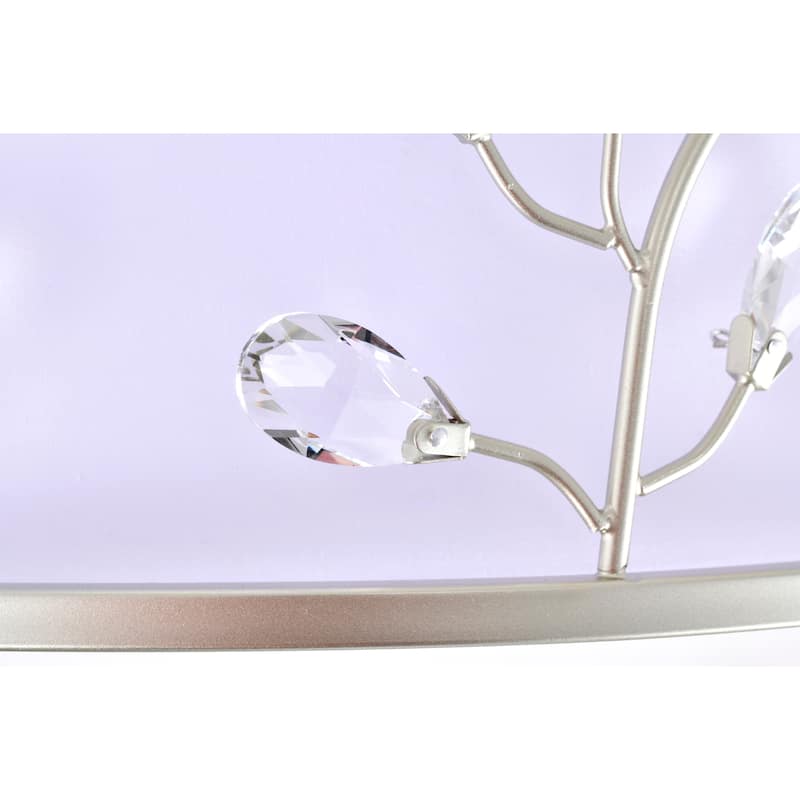 Lala Crystal Semi Flush Mount Ceiling Light Satin Silver Finish 3-Light - N/A