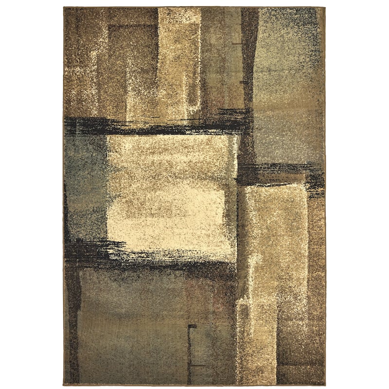 Lexington Brown Blue Abstract Contemporary Area Rug