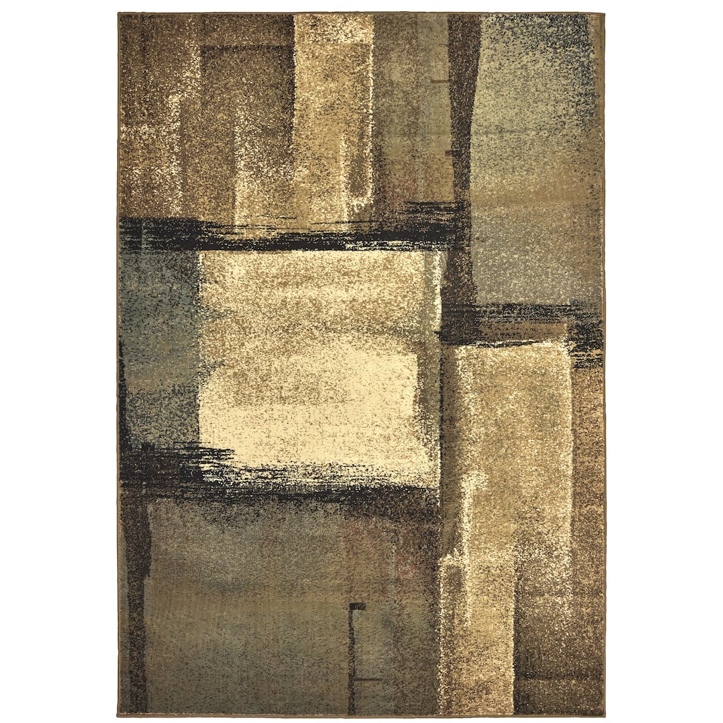 Lexington Brown Blue Abstract Contemporary Area Rug
