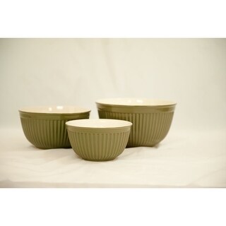Omniware Simsbury Mixing Bowls, Set of 3 - Olive - 10" D x 6" H