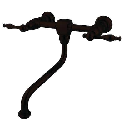 Kingston Brass Heritage 1.2 GPM Wall Mounted Bridge Bathroom Faucet