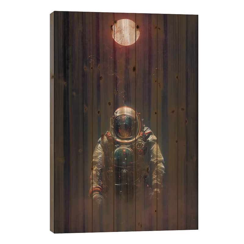 Dead Astronaut IV Print On Wood by Durro Art - Multi-Color - 26x18x1.5