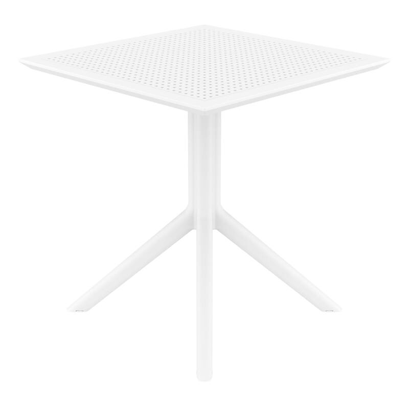 29.5" White Square Outdoor Patio Dining Table