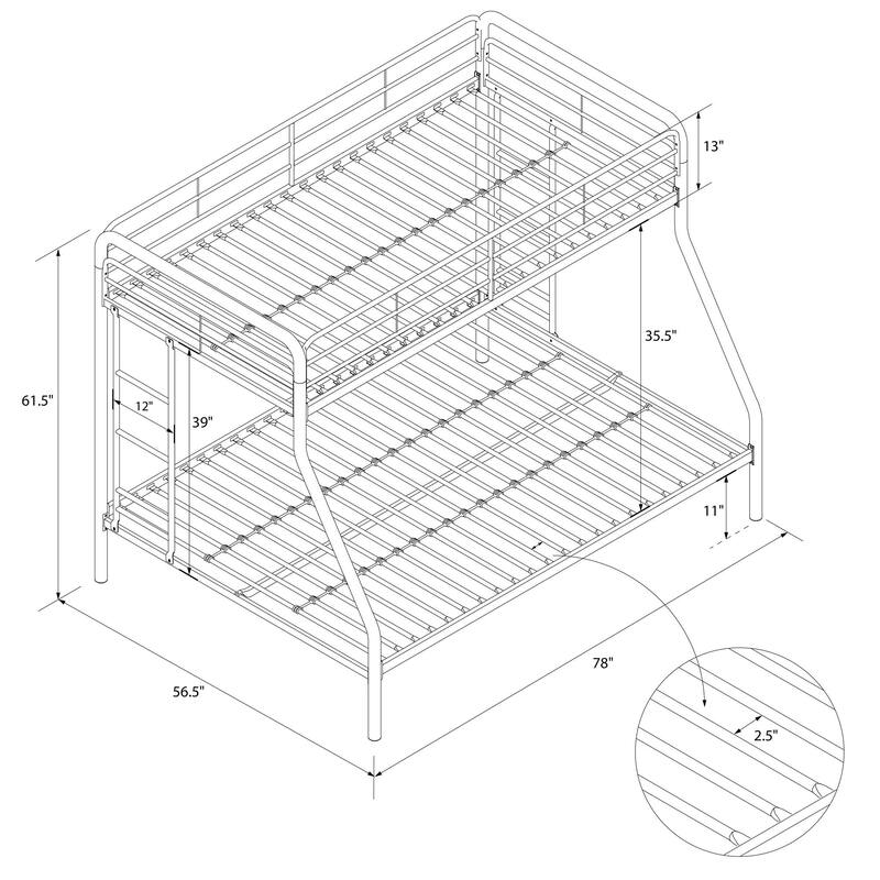 Avenue Greene Casey Twin over Full Metal Bunk Bed