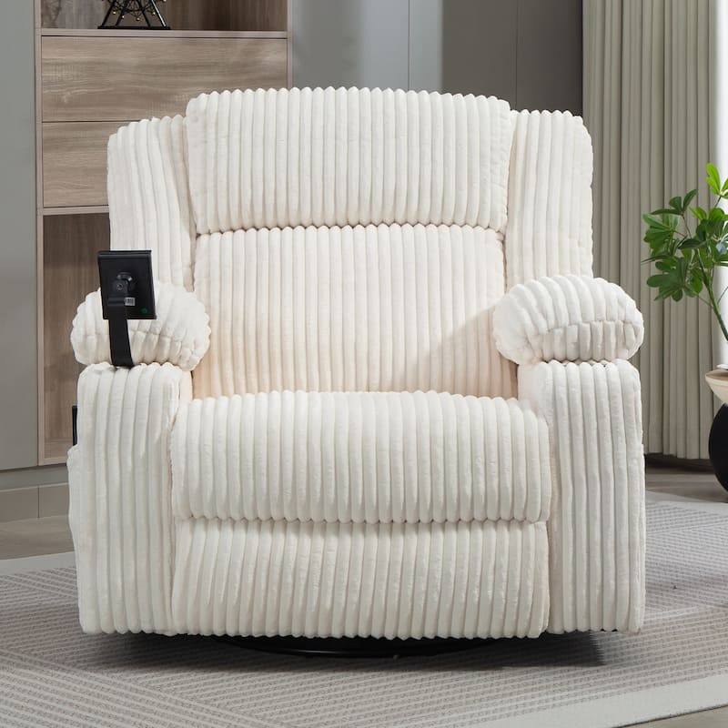 Oversized 270° Swivel Rocker Recliner Chair with Adjustable Headrest & Infinite Position