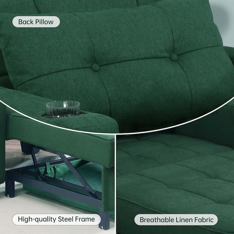 Futon Chair Bed Convertible Chair 3-in-1 Pull Out Sleeper Chair Beds for Living Room