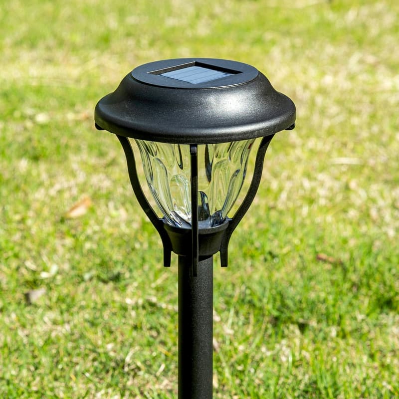 Soltoostar 6-pack Black Solar Pathway LED Lights with Waterproof