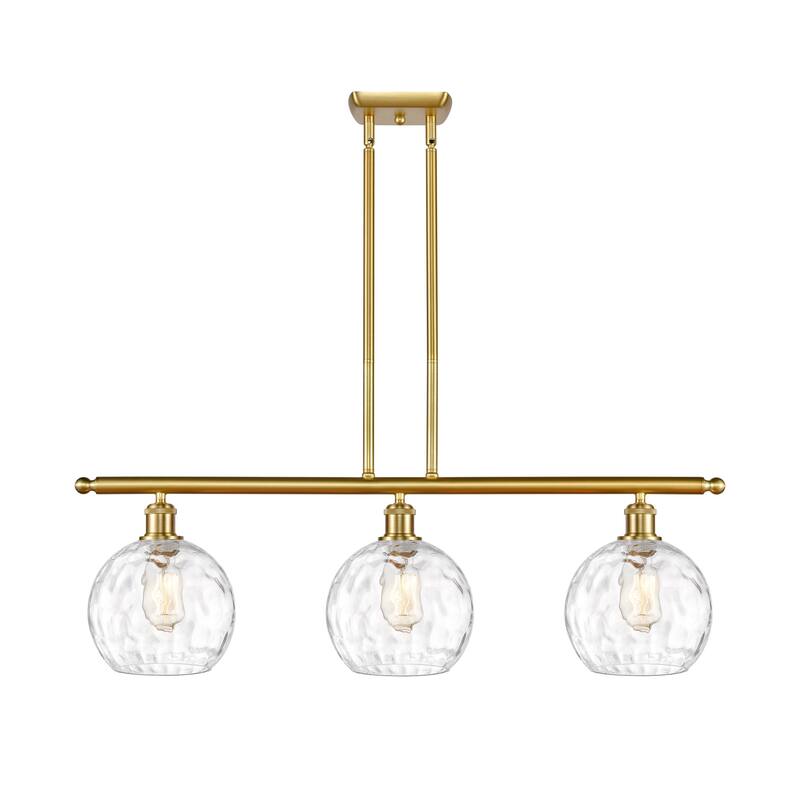Innovations Lighting 516-3I-11-36 Athens Linear Athens 3 Light 36" - Satin Gold / Clear Water Glass