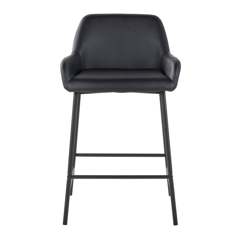 Carbon Loft Galotti Black Fixed-Height Upholstered Counter Stool - Set of 2