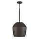 preview thumbnail 1 of 1, 12.5" W x 14" H 1-Light Handcrafted Terracotta Pendant with Matte Black - 13"W x 13.75"H Terracotta Umber