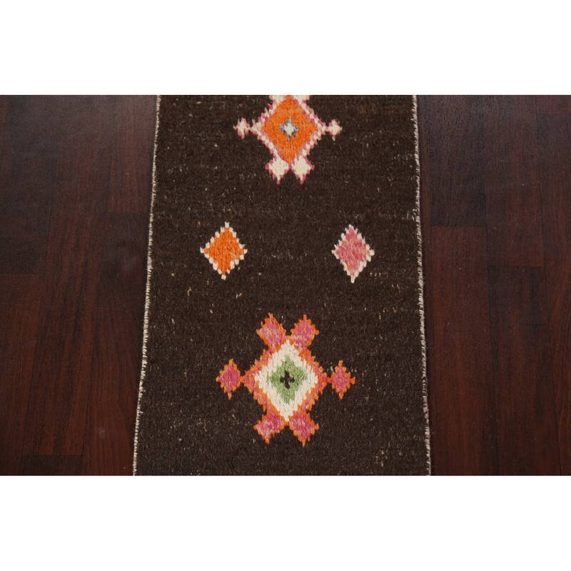 Tribal Geometric Oriental Moroccan Runner Rug Wool Hand-knotted Carpet - 2'0" x 8'10"