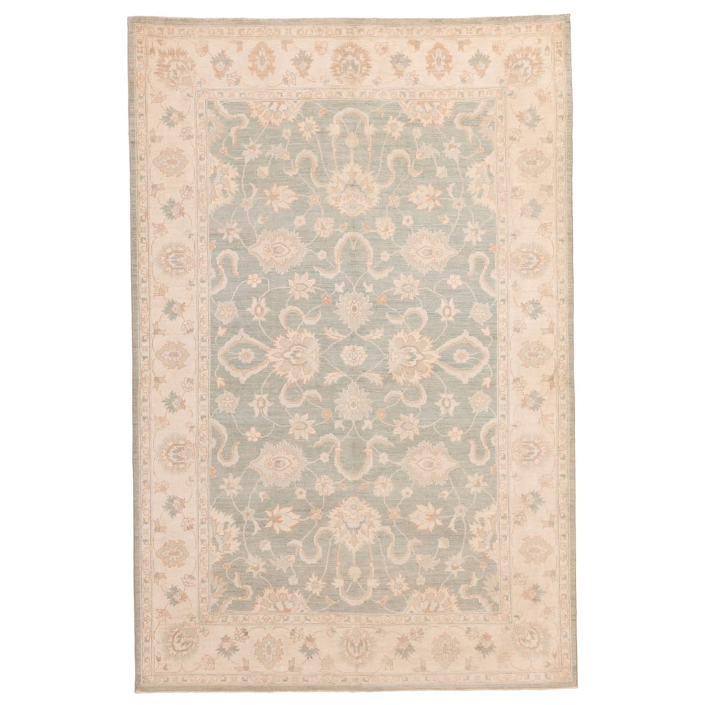 ECARPETGALLERY Hand-knotted Peshawar Oushak Teal Wool Rug - 6'0 x 9'0