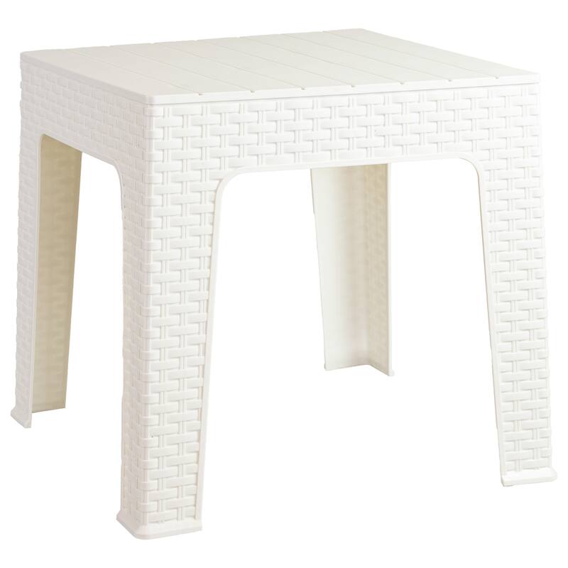 Sunnydaze 17.75" Square Outdoor Side Table - White - Set of 2