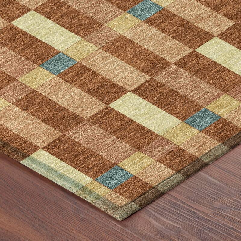 Machine Washable Indoor/ Outdoor Modern Chanute Chantille Rug