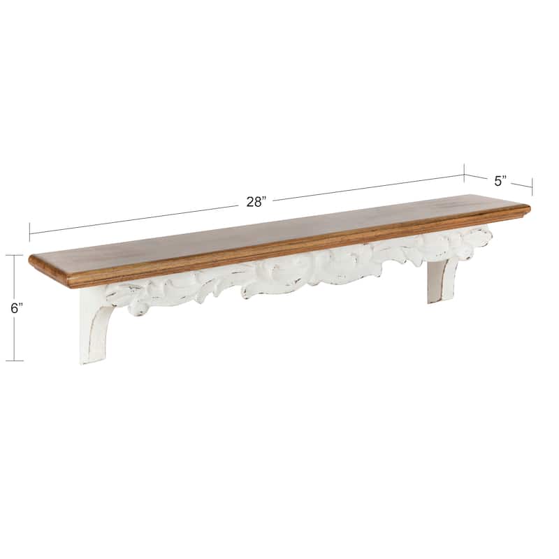 Kate and Laurel Abberly Wood Wall Shelf - 28x5x6.5