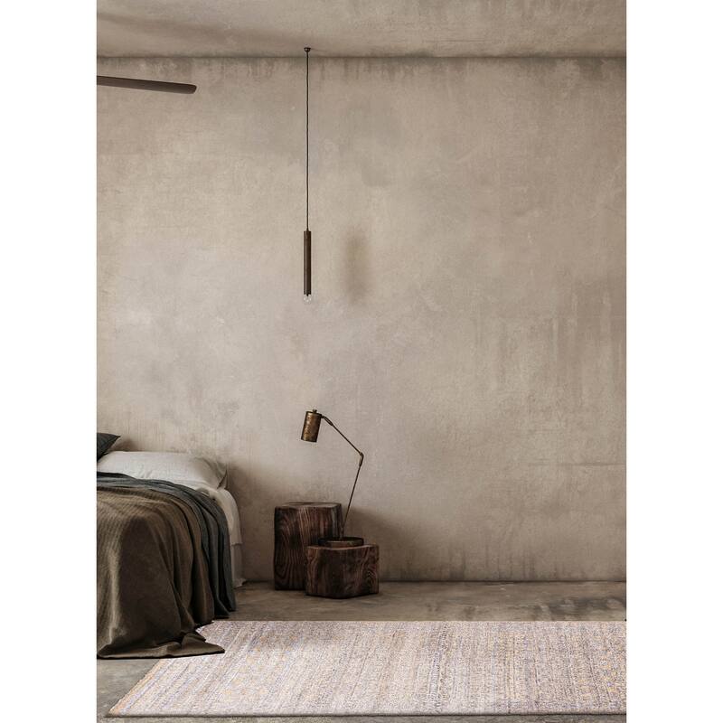 ECARPETGALLERY Hand-knotted Tangier Khaki Silk, Wool Rug - 5'2 x 8'2