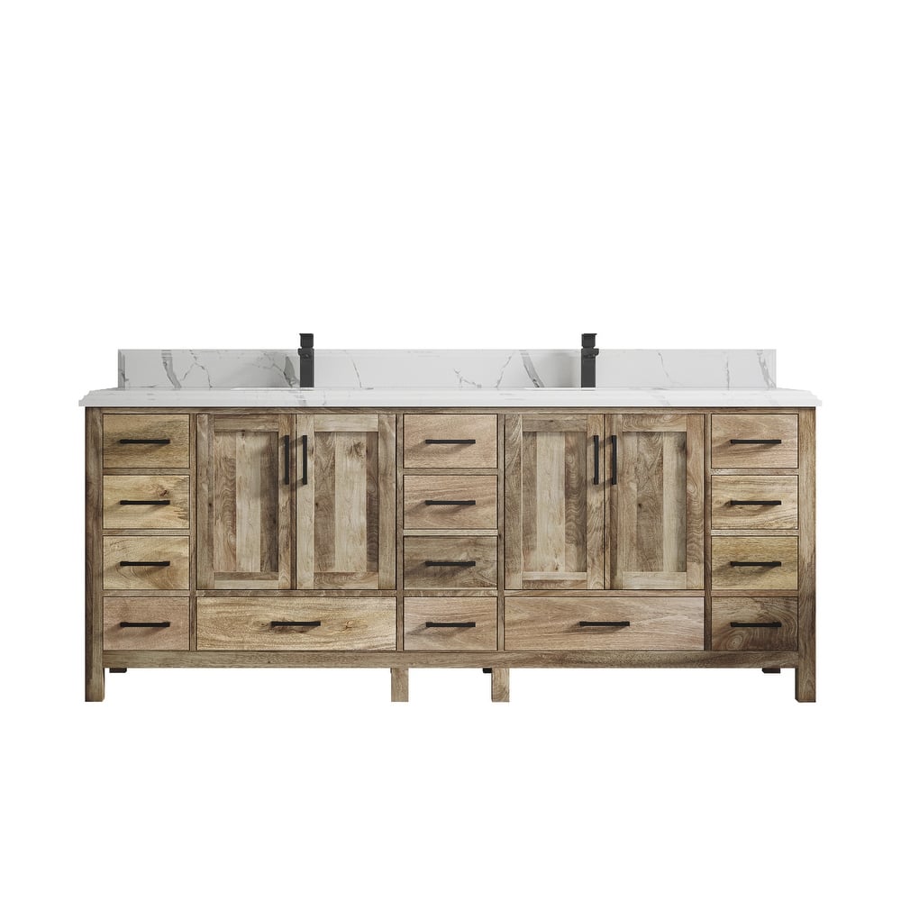 Willow Collections 84 in. W x 22 in. D Malibu Mango Double Sink Bathroom Vanity with Countertop