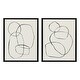 preview thumbnail 22 of 40, Kate and Laurel Sylvie Modern Circles Framed Canvas Set by Teju Reval 2 Piece 18x24 Black