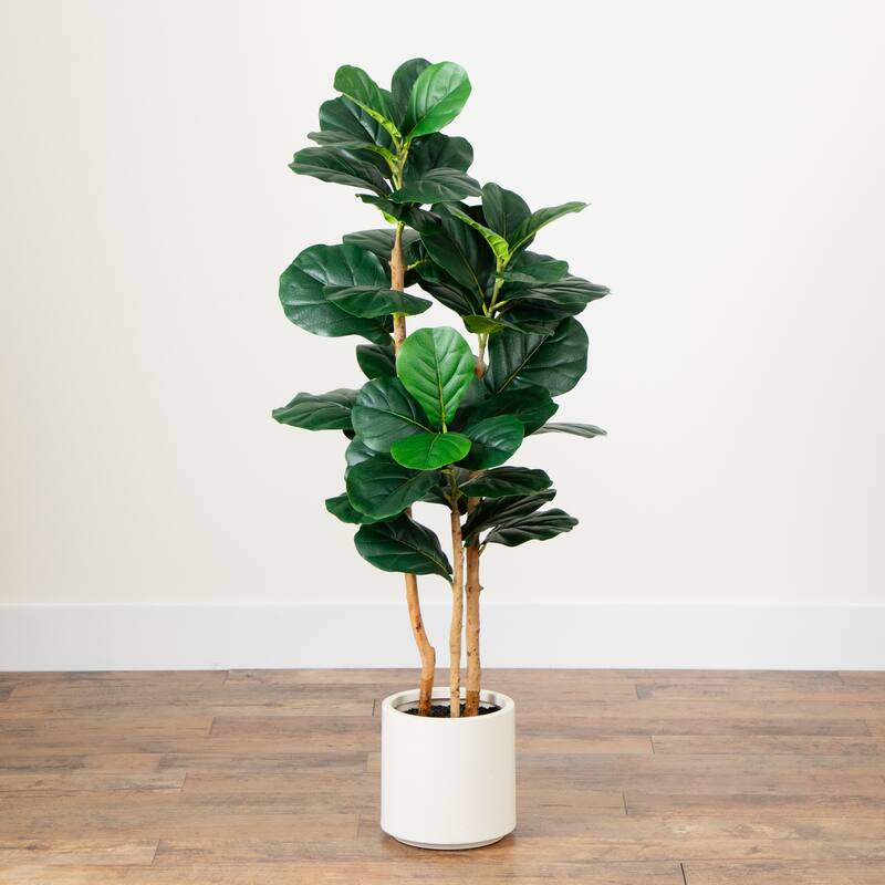 Fiddle Leaf Artificial Potted Tree - 4'