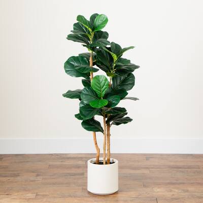 Fiddle Leaf Artificial Potted Tree - 4'