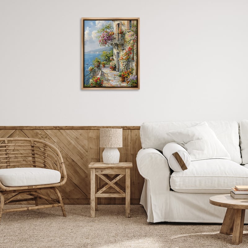 Stupell Botanical Lined Seaside Framed Floater Canvas Wall Art Design By Franklyn Gregory