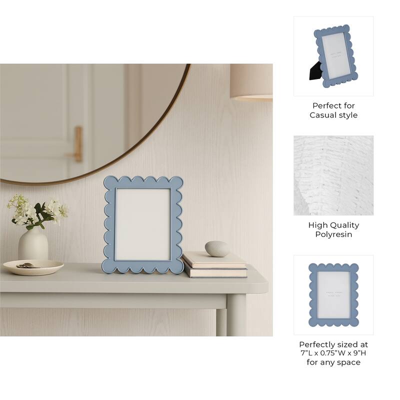 Resin Scallop Edge Photo Frame - Blue