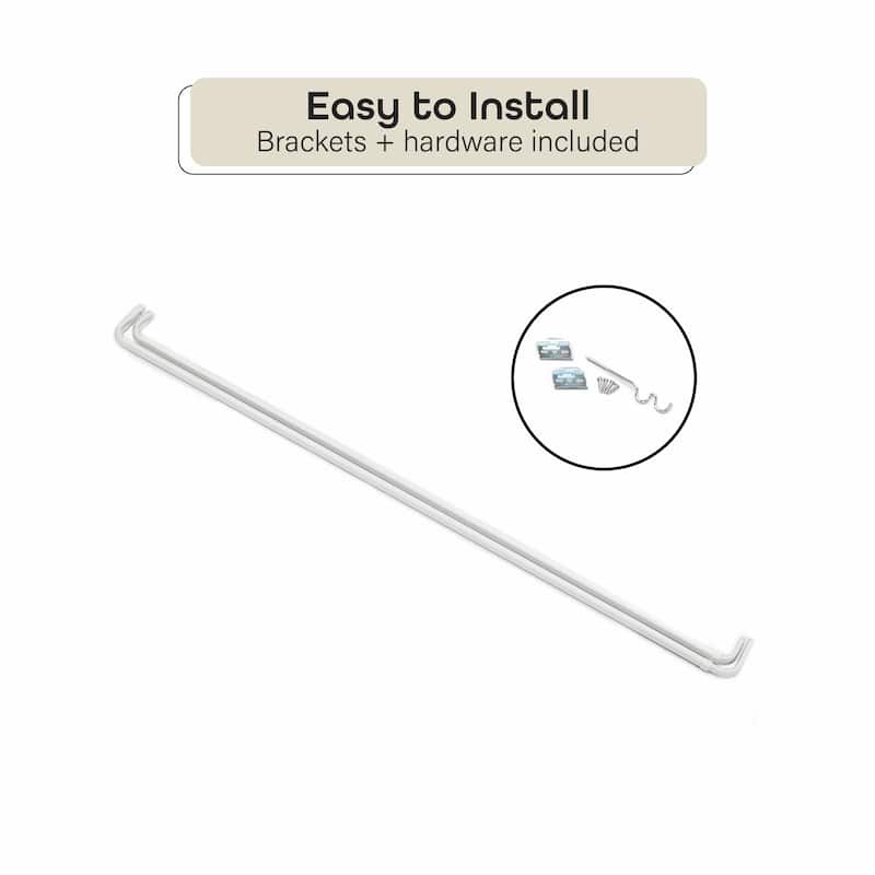 ACHIM Fantasia Double Curtain Rod - White