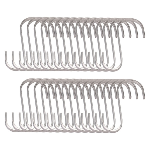 30pcs S Shape Hanging Hooks 304 Stainless Steel 90mm Coat Storage Hook Holder - 90x55mm